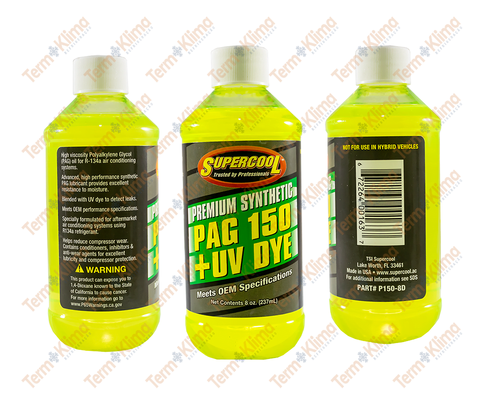 ÓLEO LUBRIFICANTE SUPERCOOL PAG150 UV 237ML - REFRIJET - 50015
