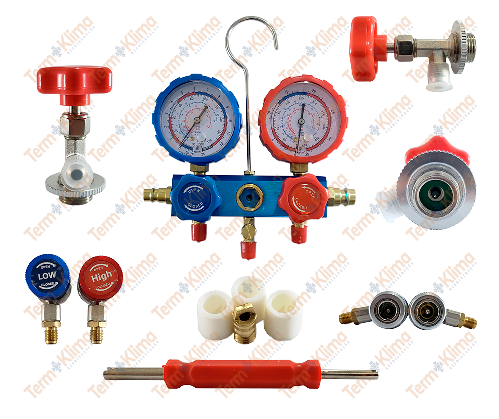MANOMETRO R134 COM MANGUEIRAS 2/5M- REFRIJET - 70027
